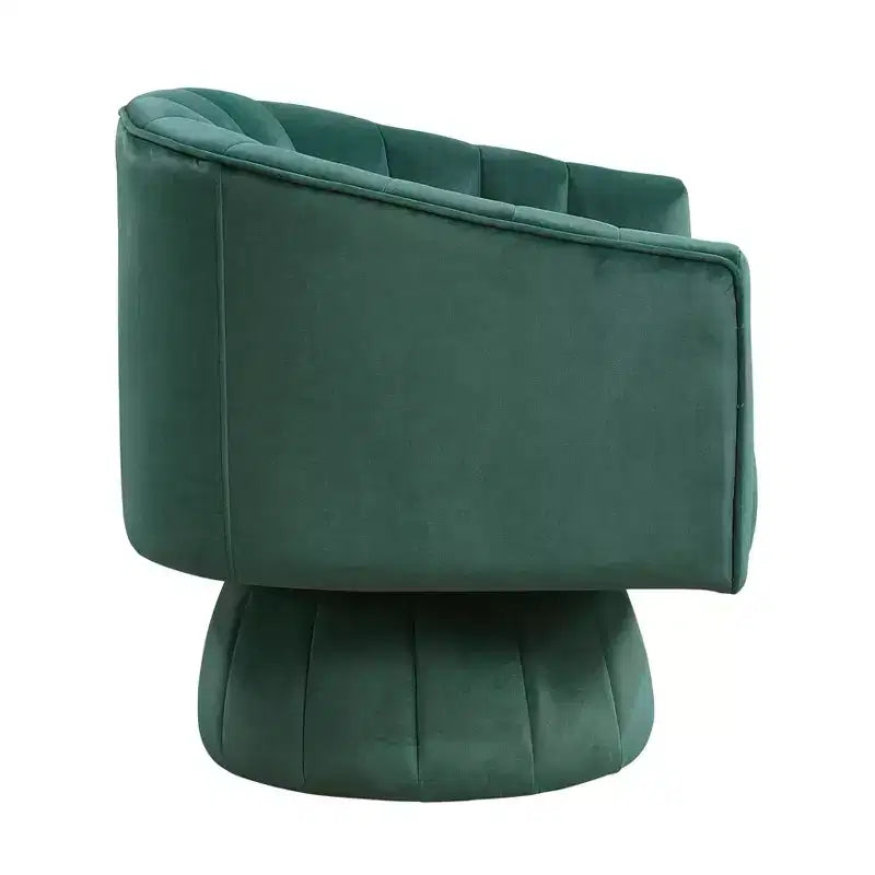 GDFStudio Madison Modern Velvet Upholstered Swivel Barrel Accent Chair with Wood Frame