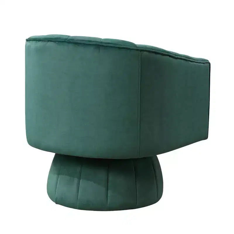 GDFStudio Madison Modern Velvet Upholstered Swivel Barrel Accent Chair with Wood Frame