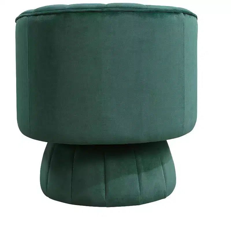 GDFStudio Madison Modern Velvet Upholstered Swivel Barrel Accent Chair with Wood Frame