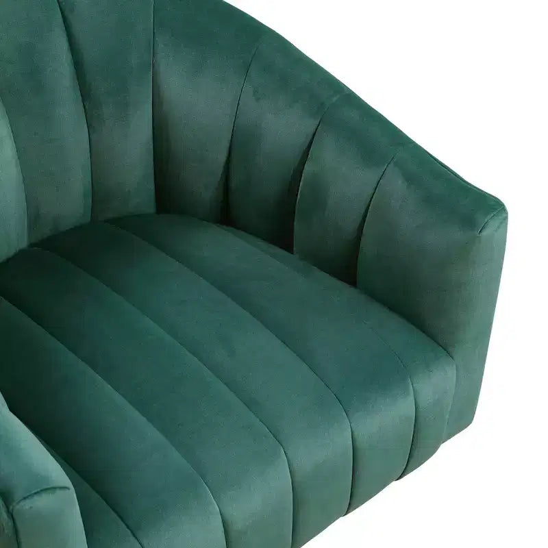 GDFStudio Madison Modern Velvet Upholstered Swivel Barrel Accent Chair with Wood Frame