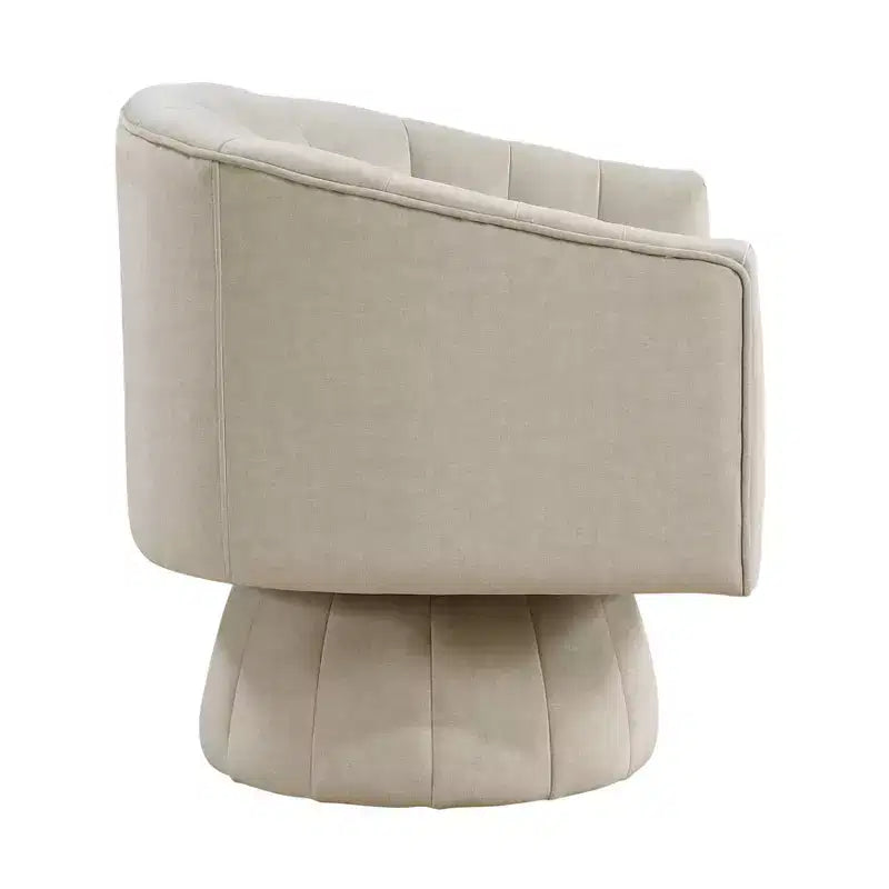 GDFStudio Madison Modern Velvet Upholstered Swivel Barrel Accent Chair with Wood Frame