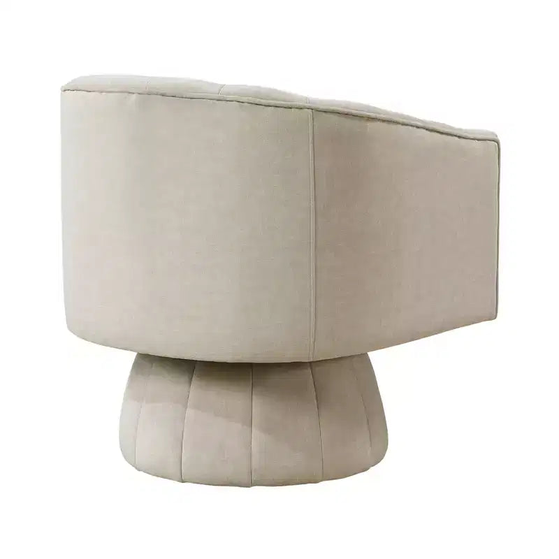 GDFStudio Madison Modern Velvet Upholstered Swivel Barrel Accent Chair with Wood Frame