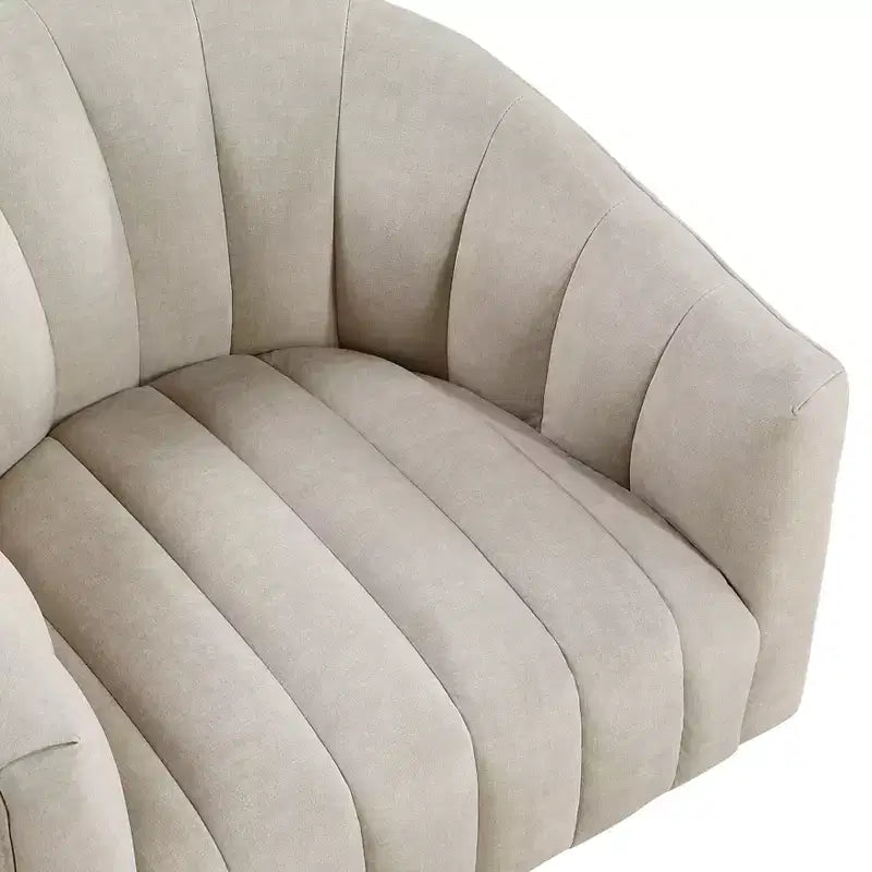GDFStudio Madison Modern Velvet Upholstered Swivel Barrel Accent Chair with Wood Frame