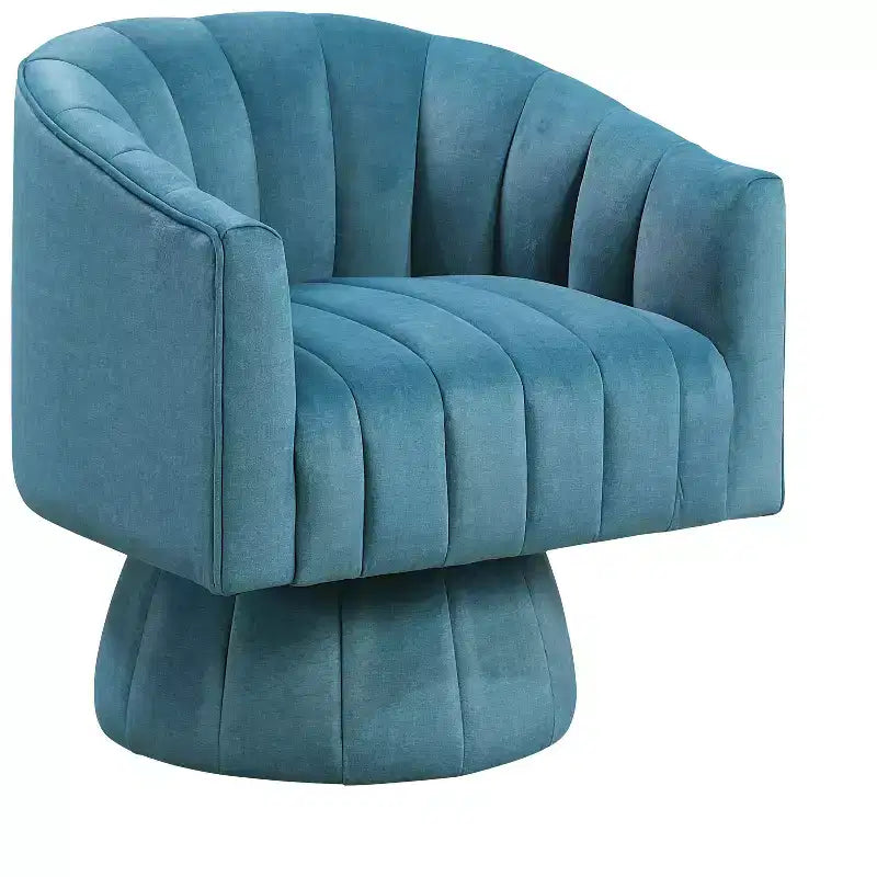 GDFStudio Madison Modern Velvet Upholstered Swivel Barrel Accent Chair with Wood Frame