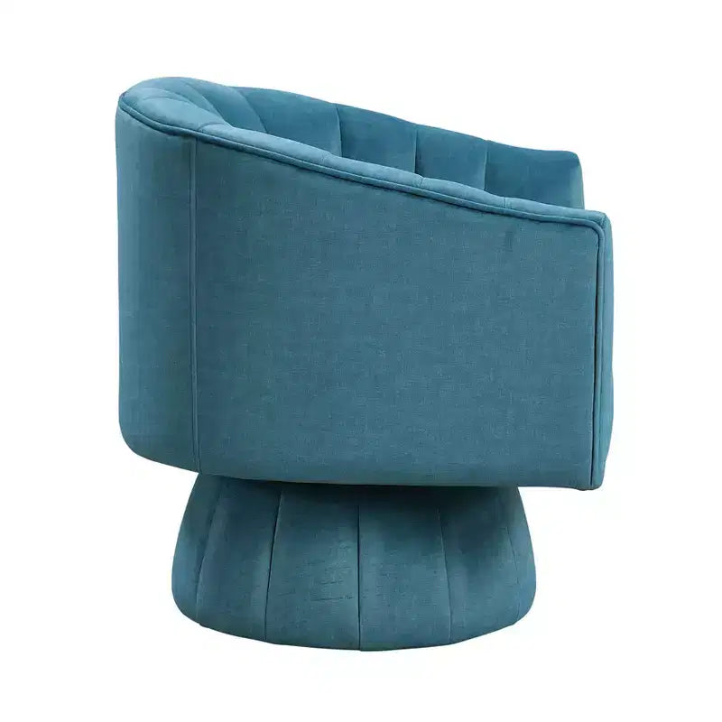 GDFStudio Madison Modern Velvet Upholstered Swivel Barrel Accent Chair with Wood Frame