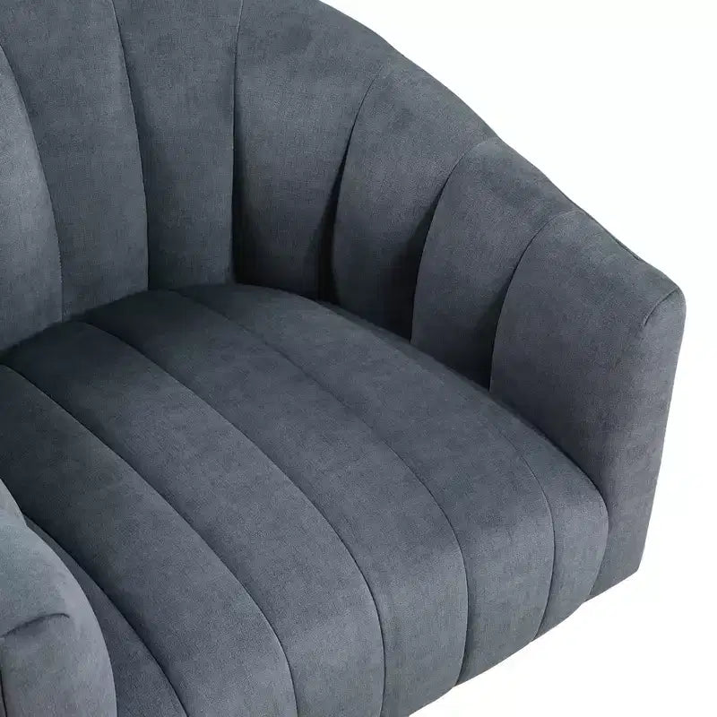 GDFStudio Madison Modern Velvet Upholstered Swivel Barrel Accent Chair with Wood Frame