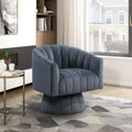 GDFStudio Madison Modern Velvet Upholstered Swivel Barrel Accent Chair with Wood Frame
