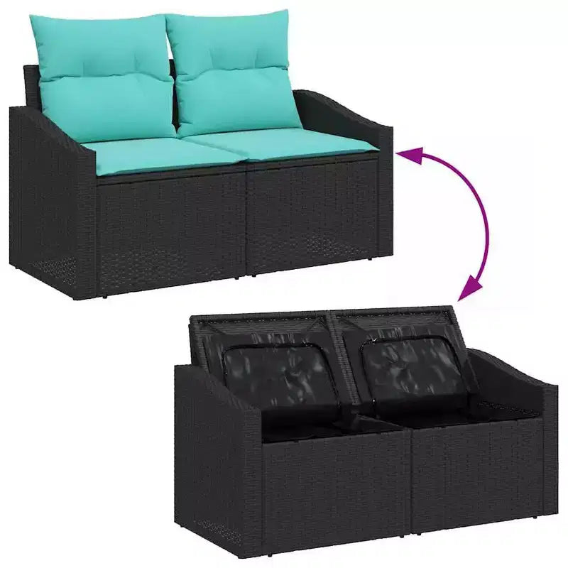 vidaXL Salon de jardin avec coussins 5 pcs Résine tressée