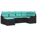 vidaXL Garden Sofa Set 6 pcs and Turquoise Poly Rattan