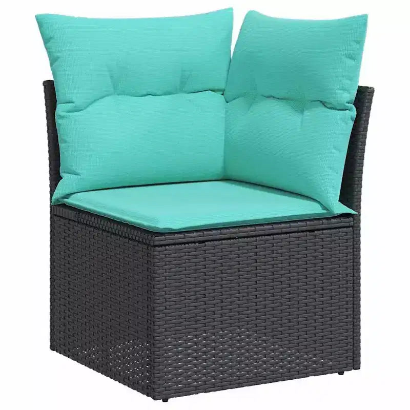vidaXL Salon de jardin 6 pcs en résine tressée turquoise