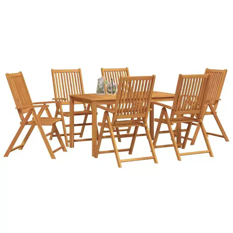 vidaXL Ensemble de salle à manger de jardin pliable 7 pcs marron Bois d'acacia massif