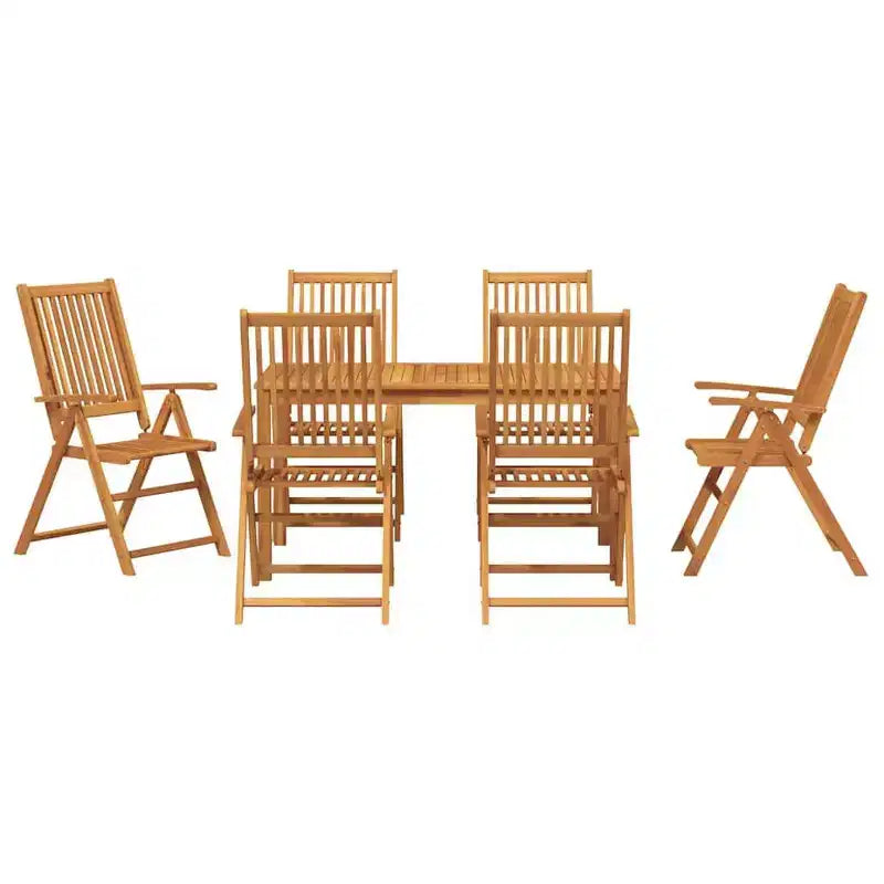 vidaXL Ensemble de salle à manger de jardin pliable 7 pcs marron Bois d'acacia massif