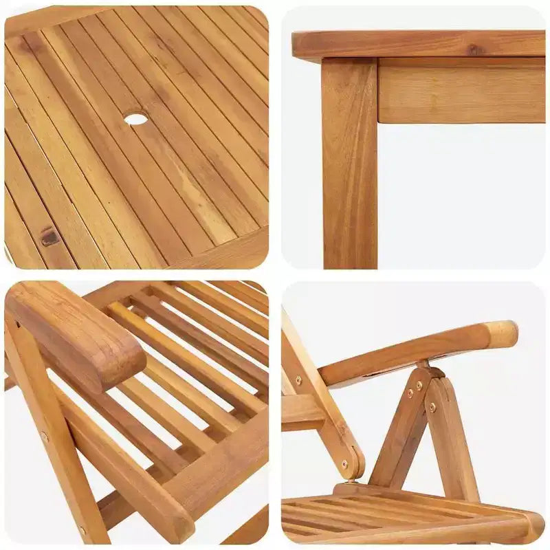 vidaXL Ensemble de salle à manger de jardin pliable 7 pcs marron Bois d'acacia massif