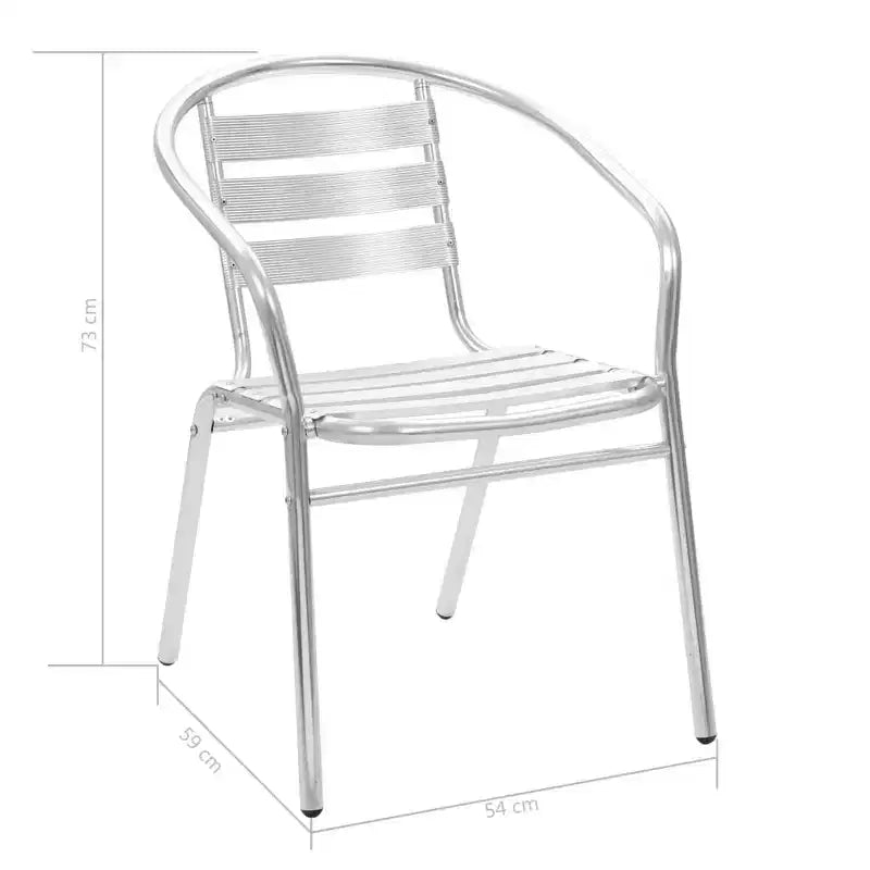 vidaXL Ensemble de salle à manger Aluminium Argenté Empilable 5 pièces