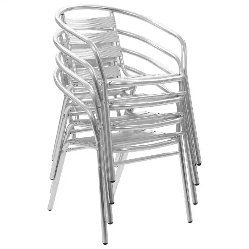 vidaXL Ensemble de salle à manger Aluminium Argenté Empilable 5 pièces