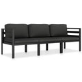 vidaXL Garden Lounge Set Anthracite Aluminum, Polyester 3 Piece Set
