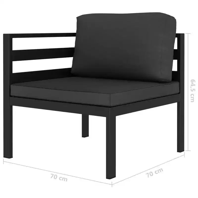 vidaXL Salon de jardin anthracite aluminium, polyester 3 pièces