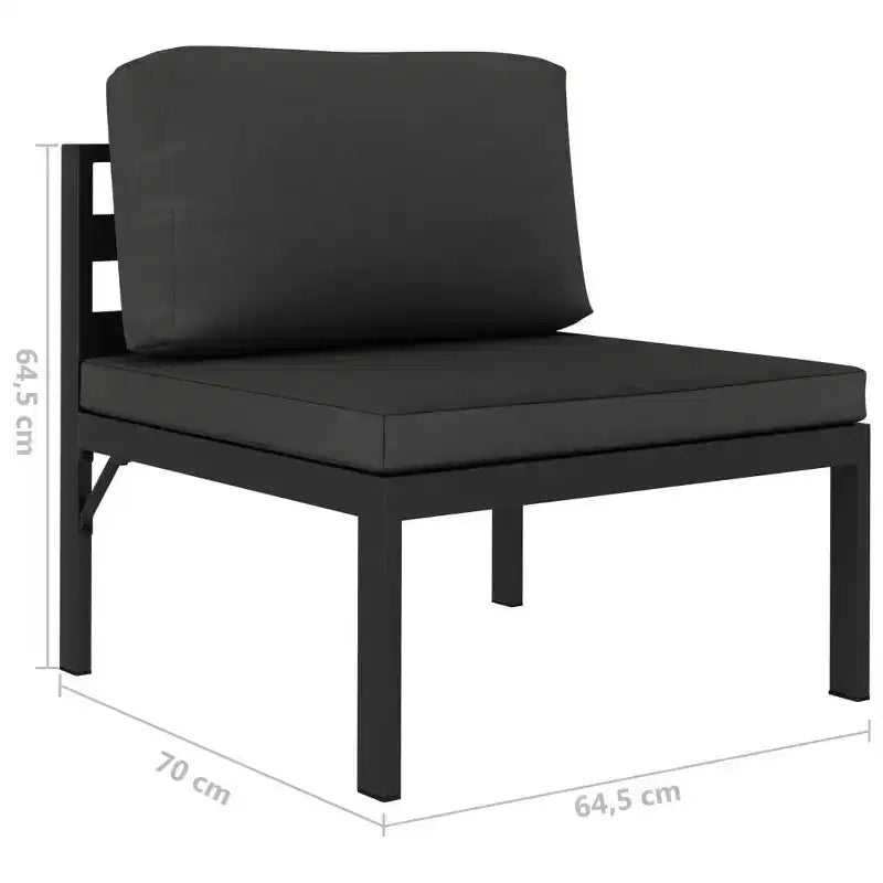 vidaXL Salon de jardin anthracite aluminium, polyester 3 pièces