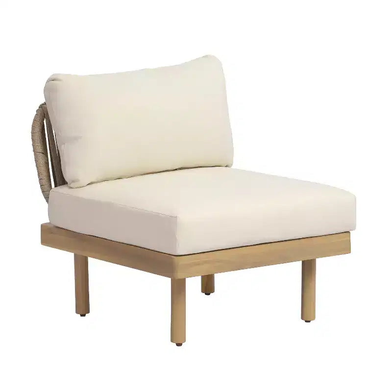 Christopher Knight Home Mason Ensemble de canapé modulable d'angle 6 pièces moderne en bois d'acacia et corde avec table basse