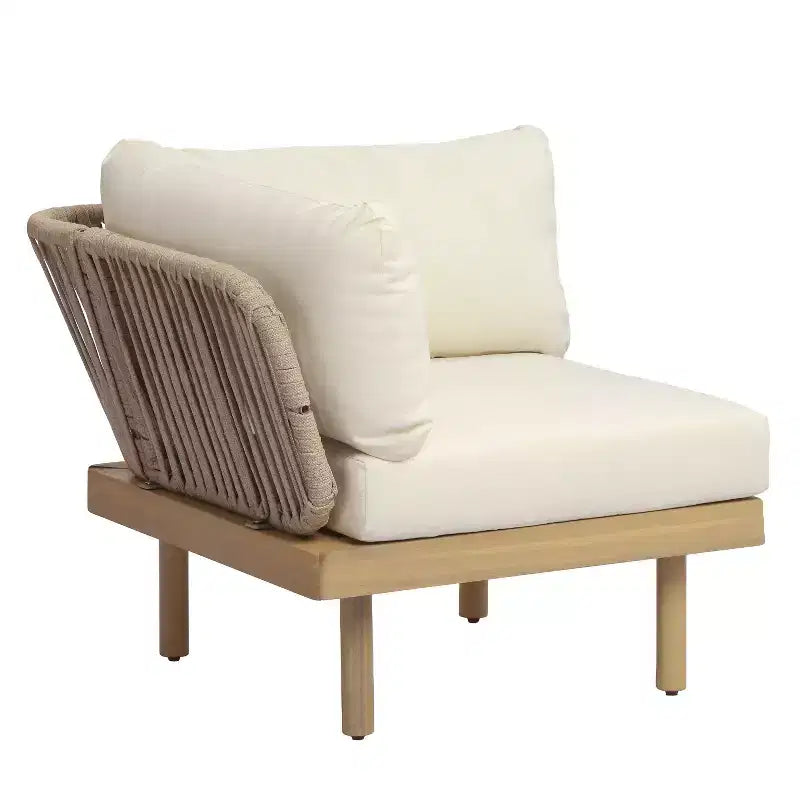 Christopher Knight Home Mason Ensemble de canapé modulable d'angle 6 pièces moderne en bois d'acacia et corde avec table basse