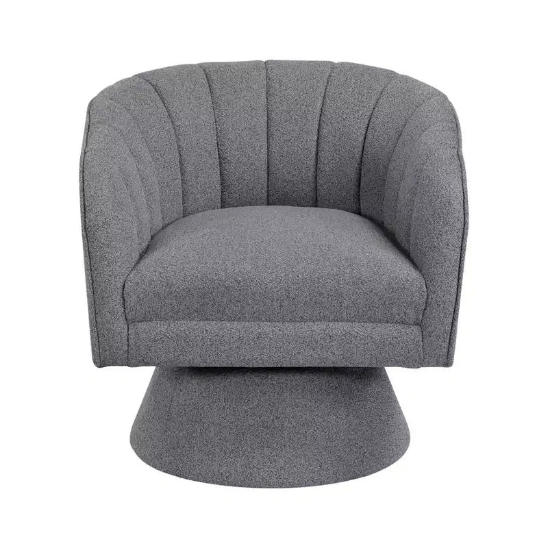 Fauteuil pivotant moderne GDFStudio Madison en bouclette avec dossier incurvé