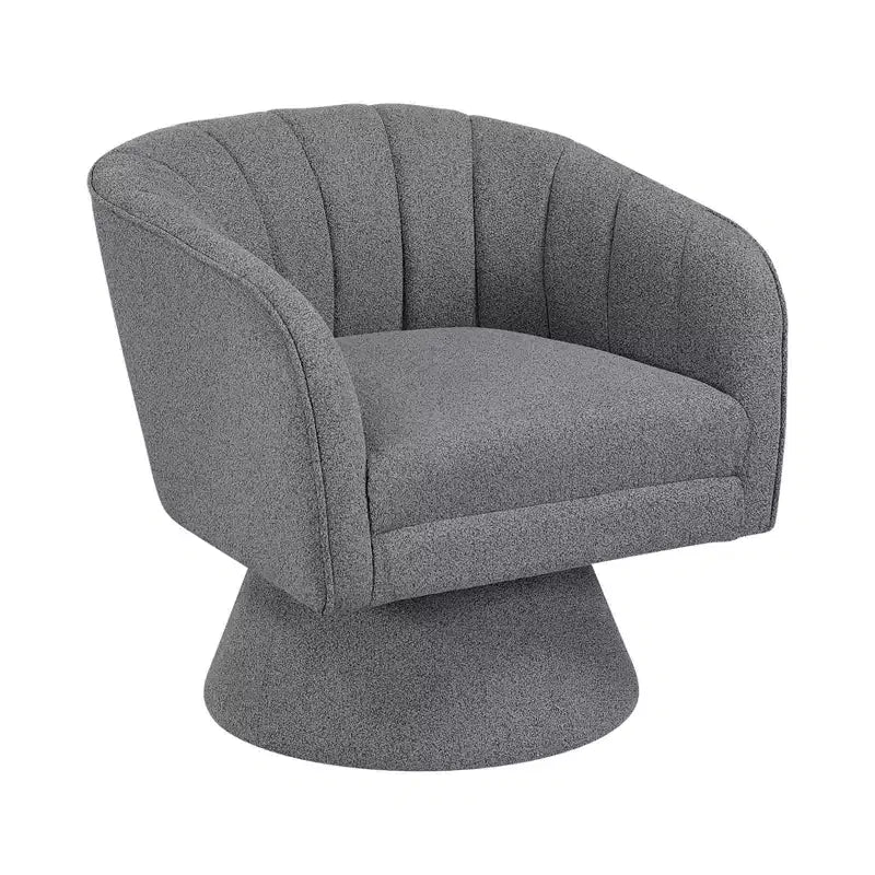Fauteuil pivotant moderne GDFStudio Madison en bouclette avec dossier incurvé