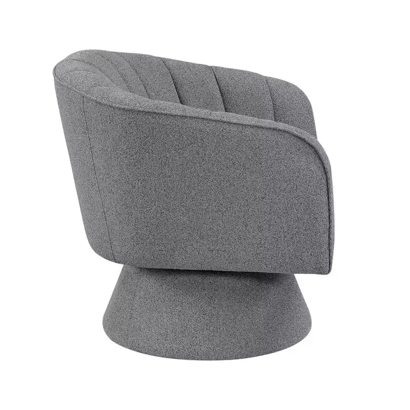 Fauteuil pivotant moderne GDFStudio Madison en bouclette avec dossier incurvé