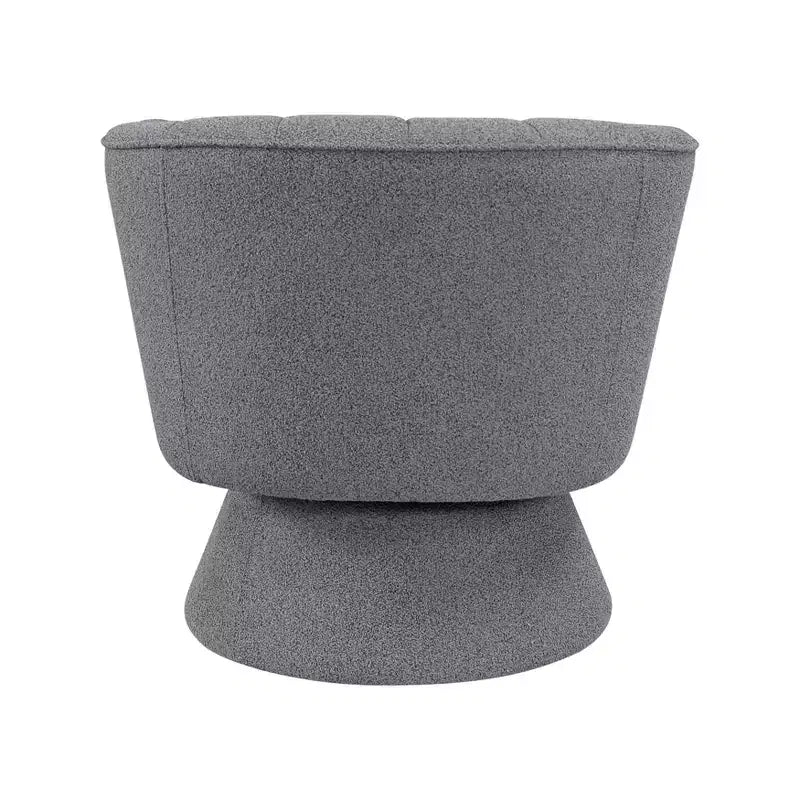 Fauteuil pivotant moderne GDFStudio Madison en bouclette avec dossier incurvé