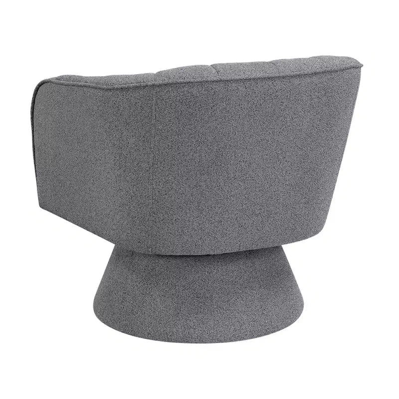 Fauteuil pivotant moderne GDFStudio Madison en bouclette avec dossier incurvé
