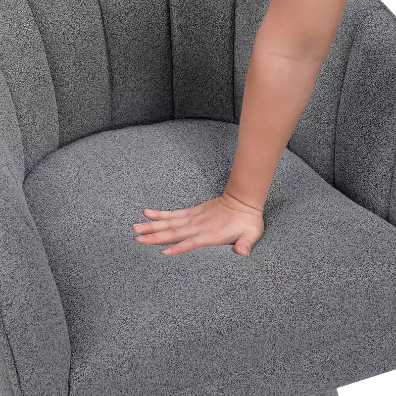 Fauteuil pivotant moderne GDFStudio Madison en bouclette avec dossier incurvé