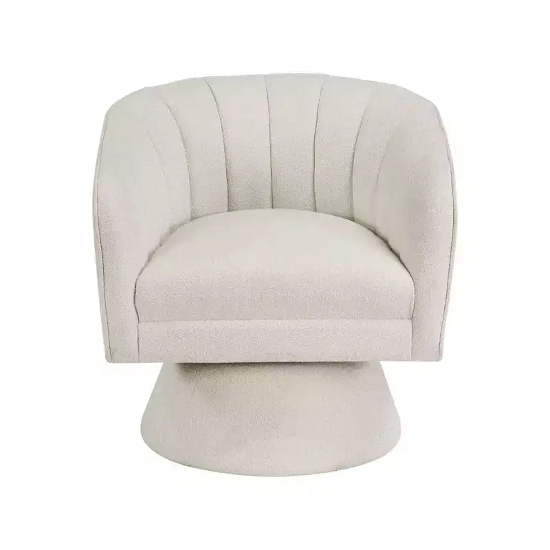 Fauteuil pivotant moderne GDFStudio Madison en bouclette avec dossier incurvé
