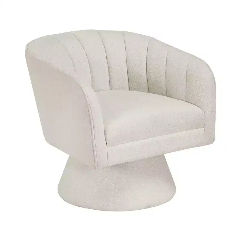 Fauteuil pivotant moderne GDFStudio Madison en bouclette avec dossier incurvé