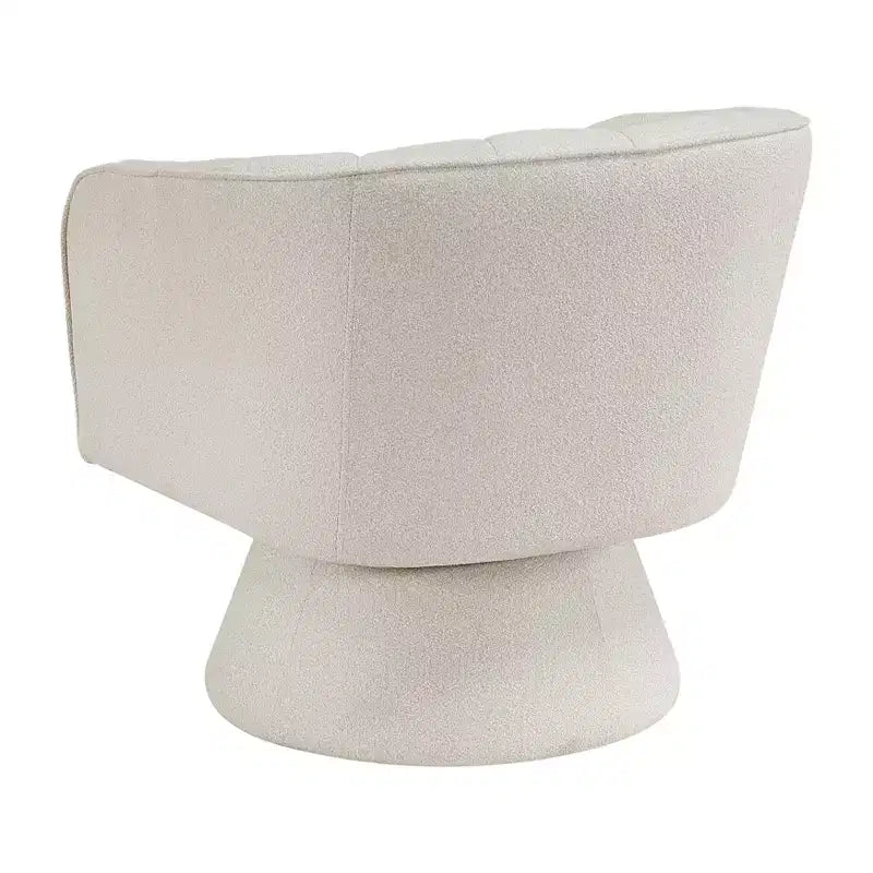 Fauteuil pivotant moderne GDFStudio Madison en bouclette avec dossier incurvé