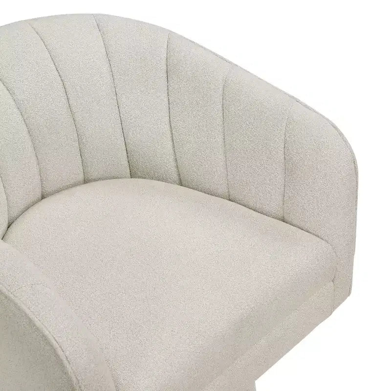 Fauteuil pivotant moderne GDFStudio Madison en bouclette avec dossier incurvé