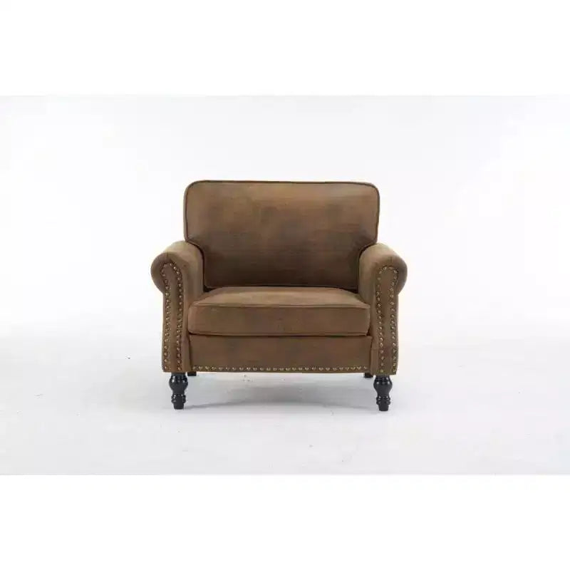 Karl Home |Classical Single Sofa Accent Chair In Rust