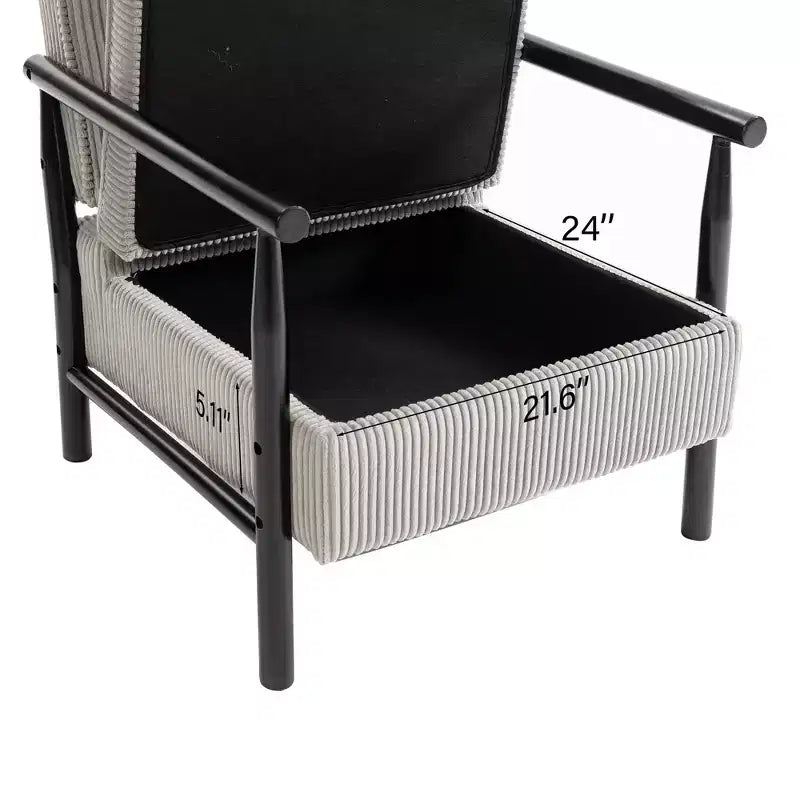 GDFStudio Joule Mid-Century Modern Upholstered Accent Chair with Storage Seat and Pillow