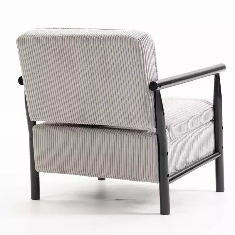 GDFStudio Joule Mid-Century Modern Upholstered Accent Chair with Storage Seat and Pillow