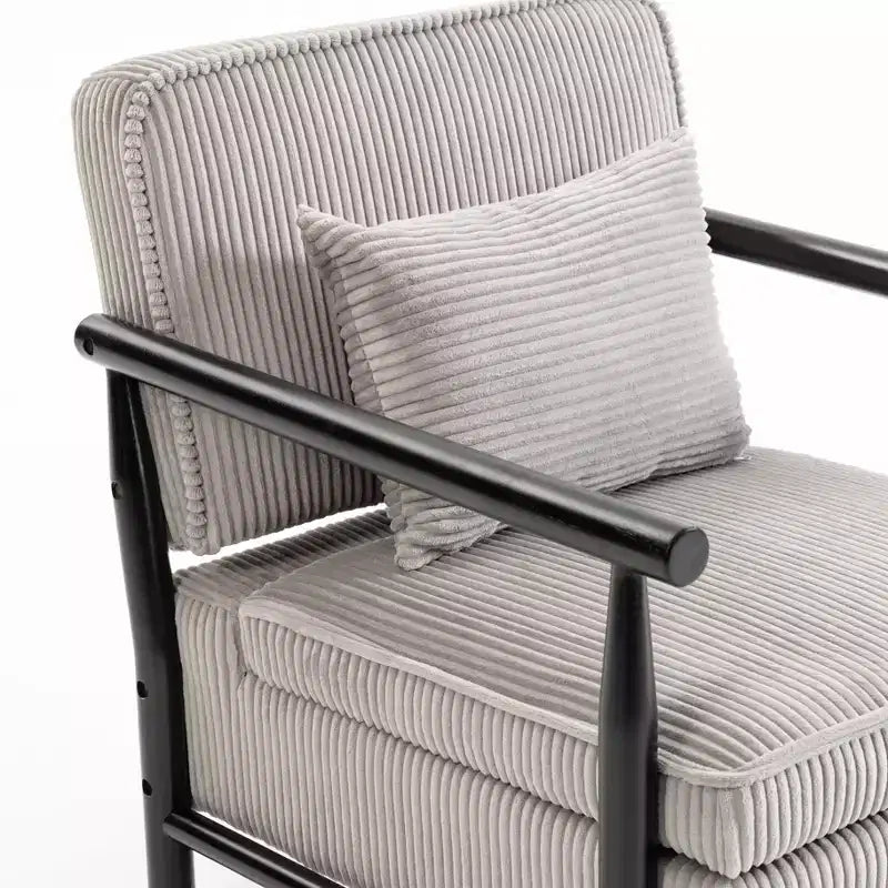 GDFStudio Joule Mid-Century Modern Upholstered Accent Chair with Storage Seat and Pillow