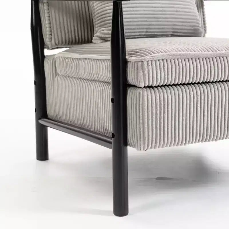 GDFStudio Joule Mid-Century Modern Upholstered Accent Chair with Storage Seat and Pillow