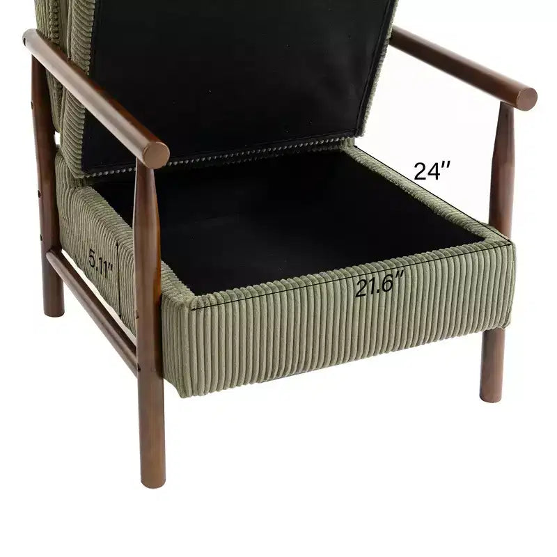 GDFStudio Joule Mid-Century Modern Upholstered Accent Chair with Storage Seat and Pillow