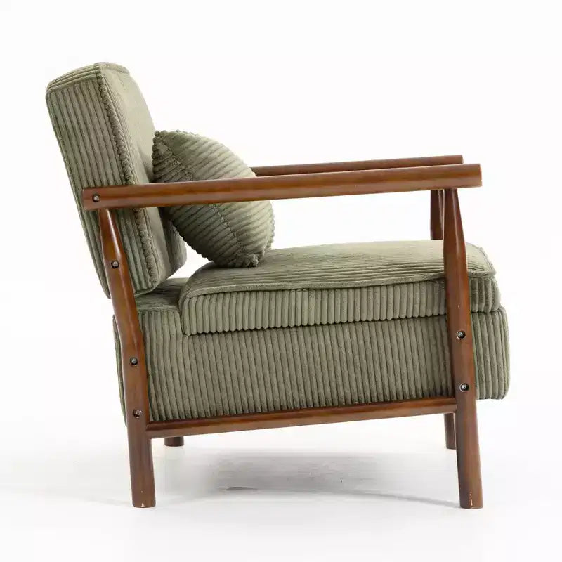 GDFStudio Joule Mid-Century Modern Upholstered Accent Chair with Storage Seat and Pillow