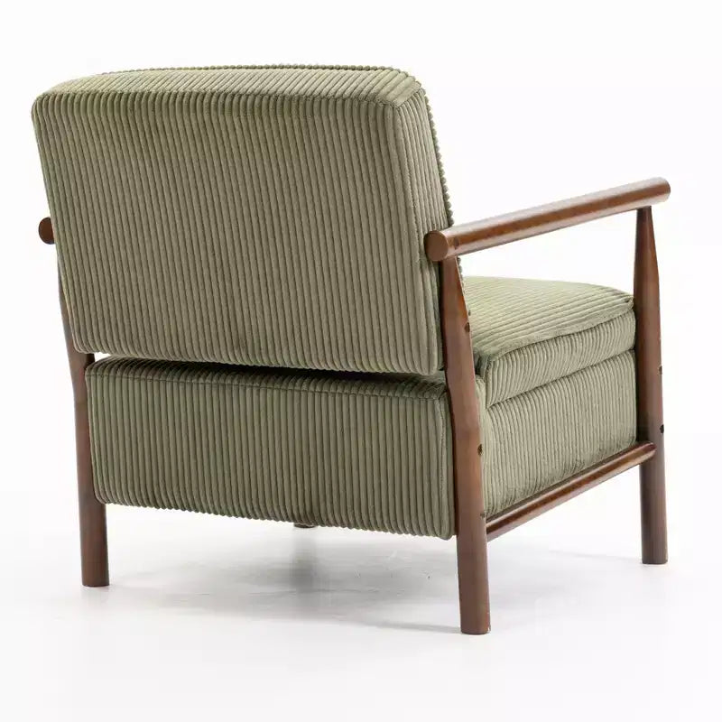 GDFStudio Joule Mid-Century Modern Upholstered Accent Chair with Storage Seat and Pillow