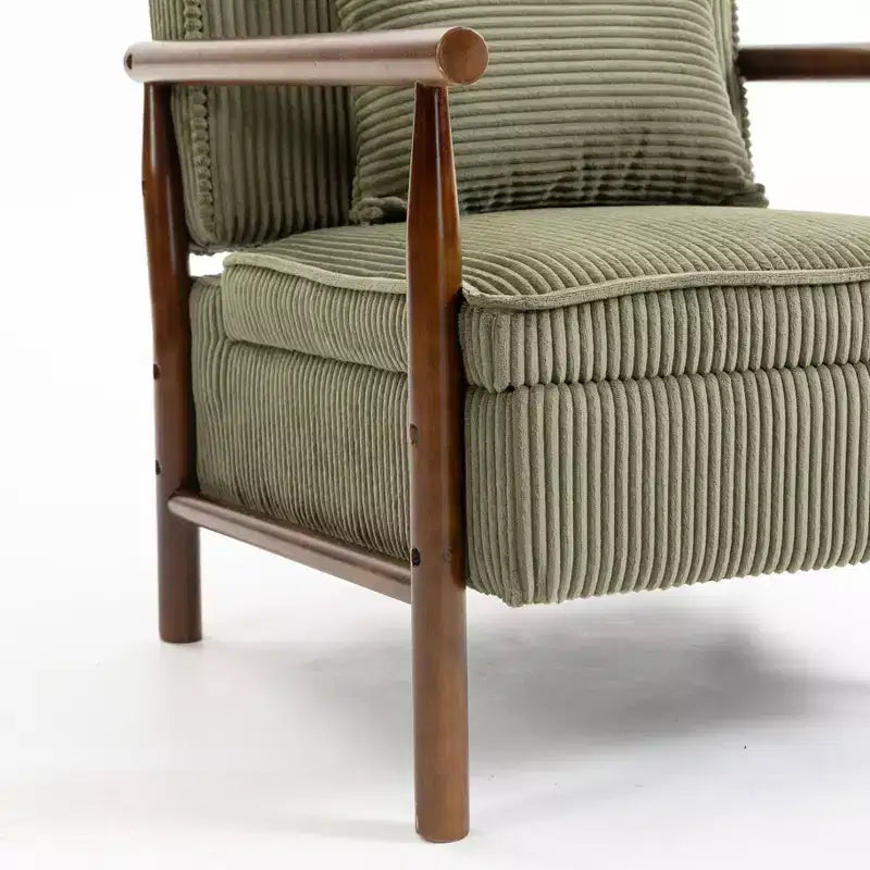 GDFStudio Joule Mid-Century Modern Upholstered Accent Chair with Storage Seat and Pillow