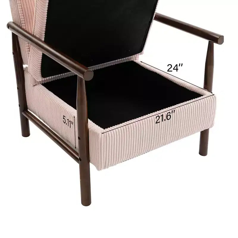 GDFStudio Joule Mid-Century Modern Upholstered Accent Chair with Storage Seat and Pillow