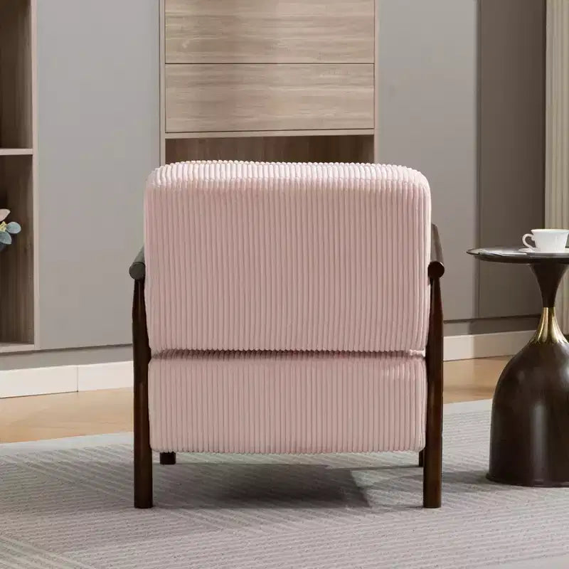 GDFStudio Joule Mid-Century Modern Upholstered Accent Chair with Storage Seat and Pillow