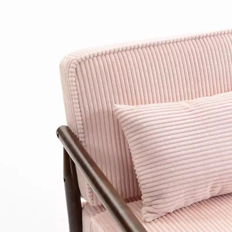 GDFStudio Joule Mid-Century Modern Upholstered Accent Chair with Storage Seat and Pillow