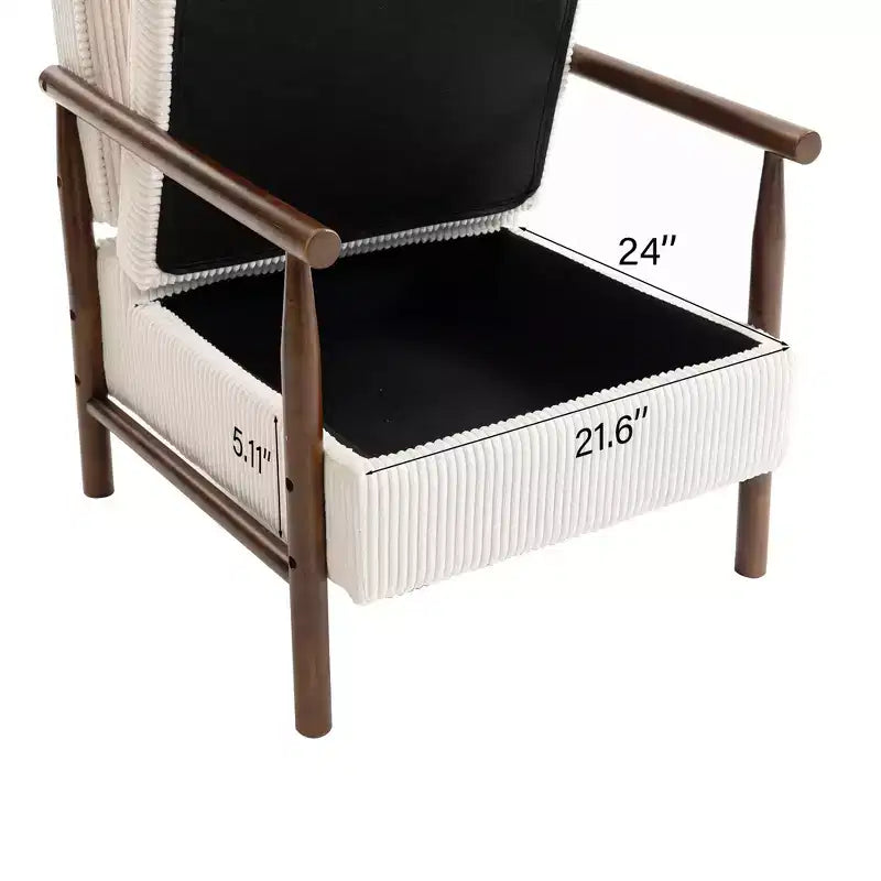 GDFStudio Joule Mid-Century Modern Upholstered Accent Chair with Storage Seat and Pillow