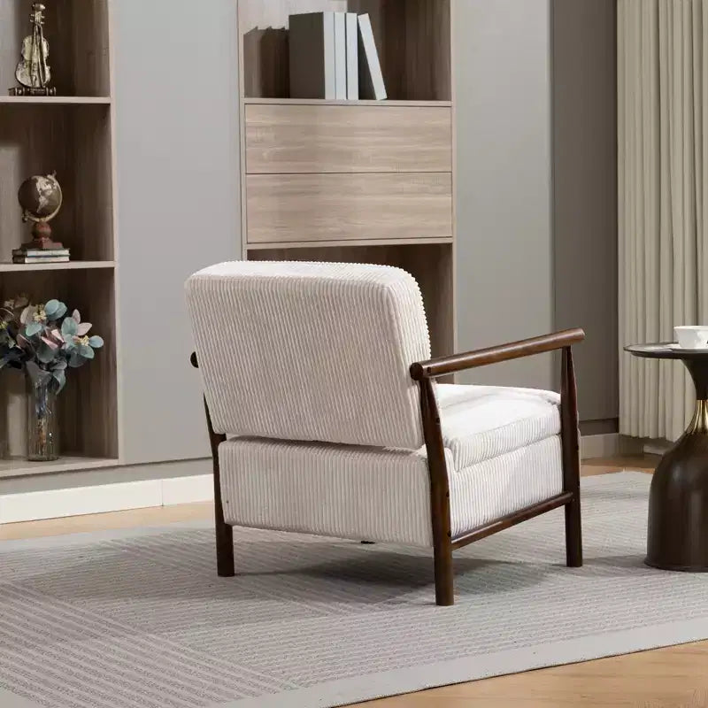 GDFStudio Joule Mid-Century Modern Upholstered Accent Chair with Storage Seat and Pillow