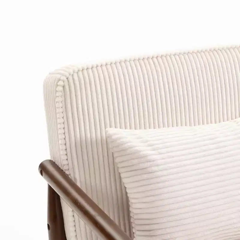 GDFStudio Joule Mid-Century Modern Upholstered Accent Chair with Storage Seat and Pillow