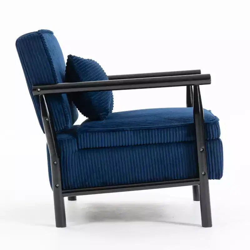 GDFStudio Joule Mid-Century Modern Upholstered Accent Chair with Storage Seat and Pillow